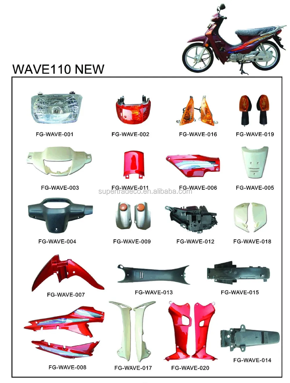 Wave100 Part Complete Plastic Parts Wave100 - Buy Motorcycle Parts,Plastic Parts ...