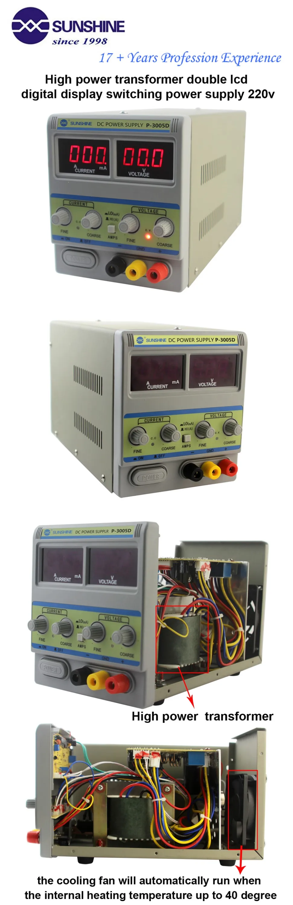 Factory price regulated P-3005D 30v 5a dc power supply for mobile repair