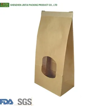 Kraft Paper Bag With Clear Window Stand Up Pouch For Charcoal Brown Kraft Paper Bag With Clear Window Stand Up Pouch For Charcoal Brown Bags