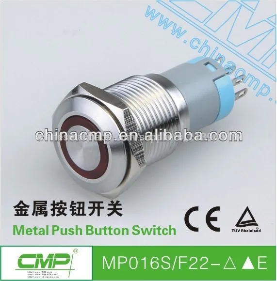 Cmp16mmのプッシュピンledライトスイッチ( リセット、 ステンレス鋼)-押しボタンスイッチ問屋・仕入れ・卸・卸売り