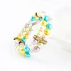 AAA grade classic glass pearl bead bracelet multi rows mixed with rhinestone daily wear bracelet for women