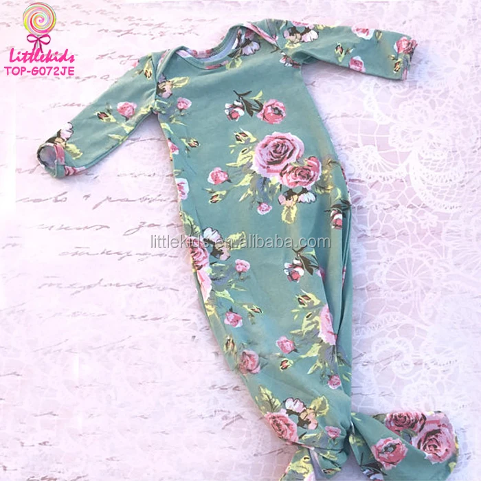 floral knotted baby gown
