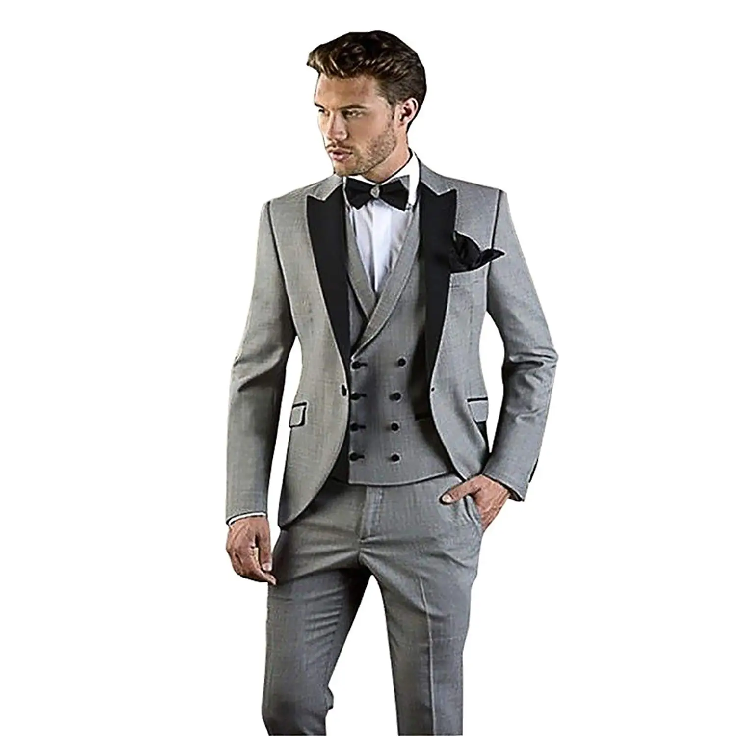 TOPG Mens Double Breasted Business Slim Fit Suit Vest Waistcoat Wedding Party Vest 
