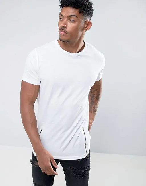 Hip Hop Style Wholesale Organic Clothing 100 Cotton Side Zip Curved Hem T Shirt Plain Men T Shirt Buy T Shirt Manner T Shirt Einfachen Manner T Shirt Product On Alibaba Com