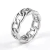 Hot Selling Stainless Steel Material Cuban Link Finger Rings for Men