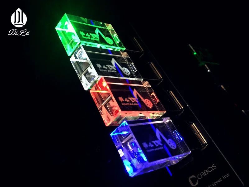 Custom logo acrylic 16gb flash drive 128mb bulk crystal usb disk