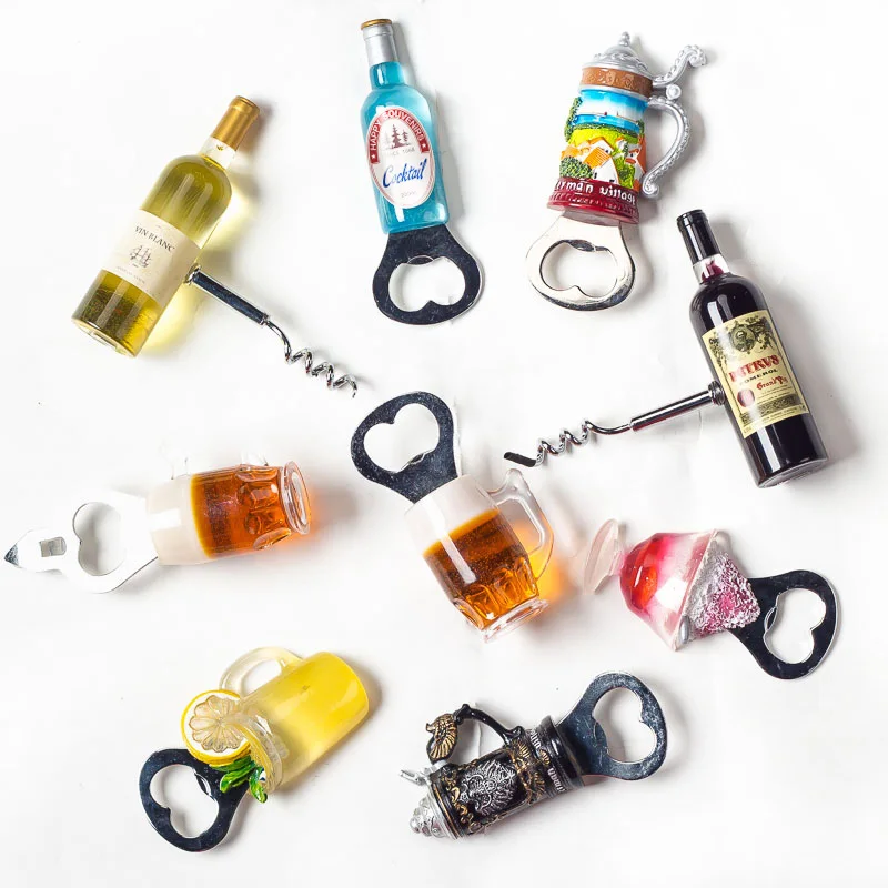 Hotsale Creative Opener Oem Factory Supplier Custom Metal Resin Wine