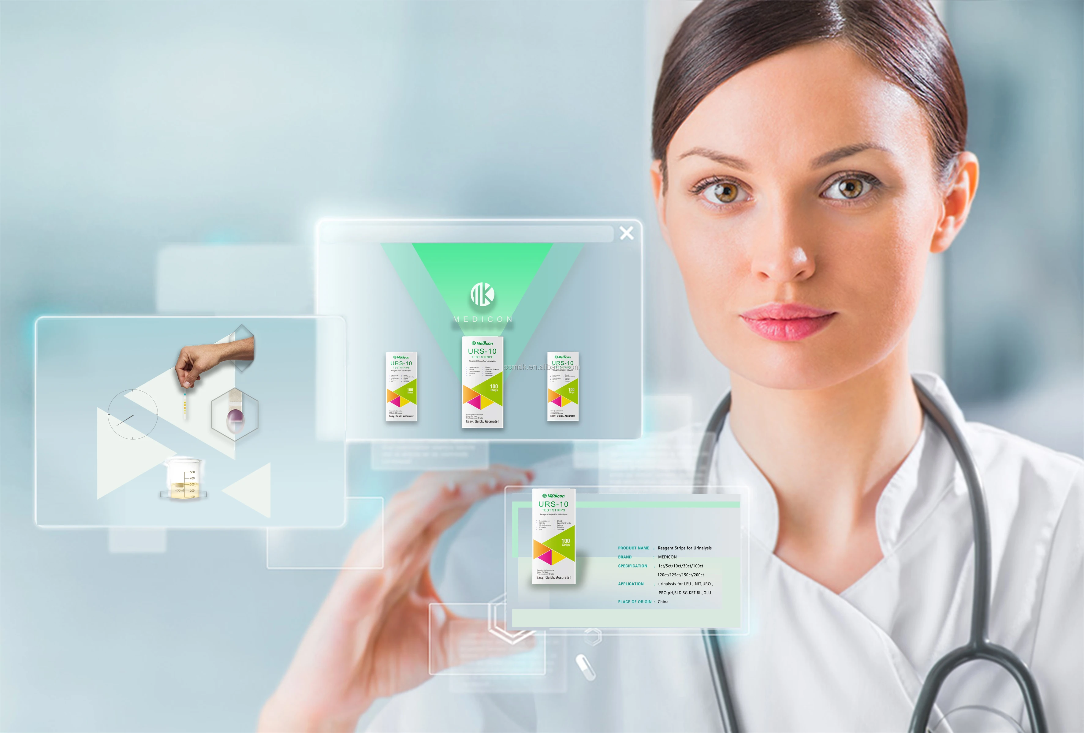 Complete 10in1 Urine Test Strips 100ct Urinalysis Dipstick Testing