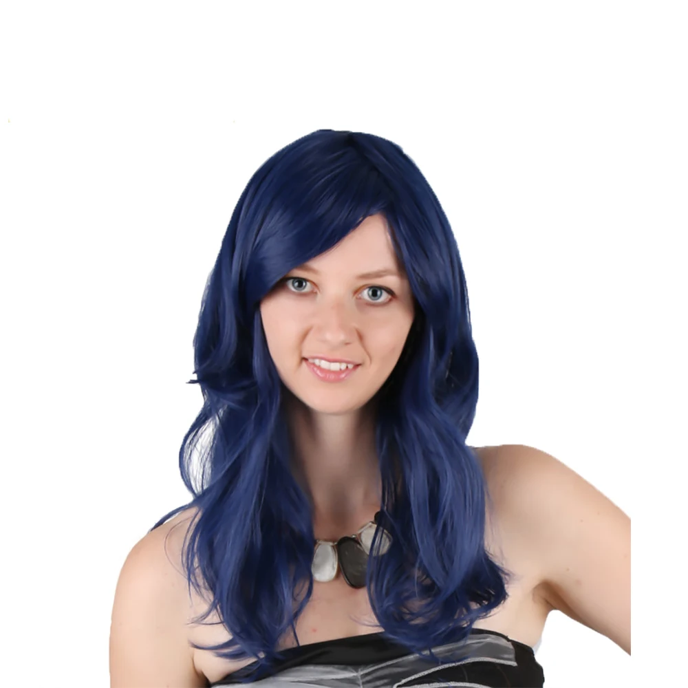 dark blue cosplay wig