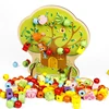 Children Puzzle Wooden Beaded Toys String Fruit Trees Threading Game Learning Resources Educational Toys
