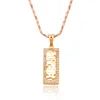 32370-Xuping Gold plated rectangle jewelry forever name pendant