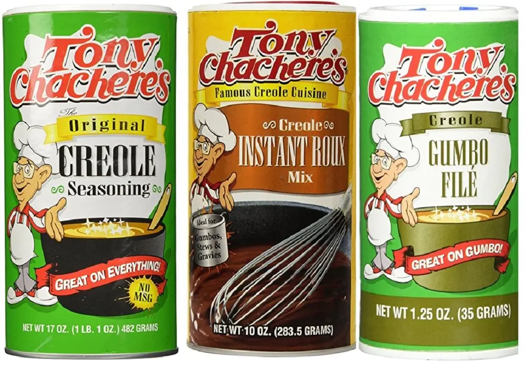 Tony Chachere's Cajun Sensations Bundle - 1 each of Original Creole Seasoning 17 Ounce, Instant Roux and Gravy Mix 10 Ounce and Gumbo File' 1.25 Ounce