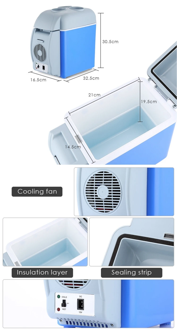 12v 7 5l Mini Portable Car Refrigerator Freezer Multi Function Dual Use Cooler Warmer Thermoelectric Electric Fridge Compressor Buy 7 5l Mini Car Refrigerator Multi Function Home Travel Vehicular Fridge Dual Use Box Cooler Warmer Temperature Control 12v