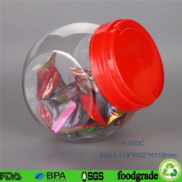 900ml Pet Plastic Jars Food Grade / Clear Plastic Container With Screw