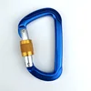 D-shaped Hot-forged Magnalium Locking Climbing Hook Holds 5511lbs with Screwgate Clip 25KN Rock Climbing Carabiner