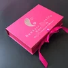 customized size pinky hair and wig box with silver foil logo