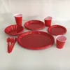disposable plastic solid colored tableware