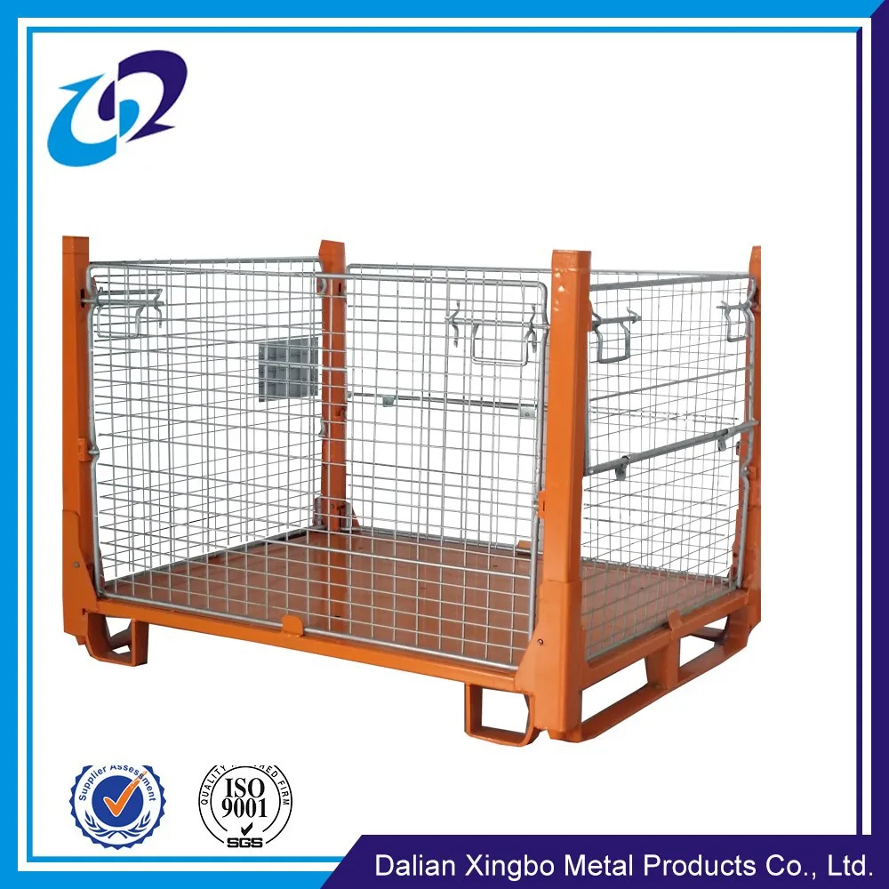 Industrial Warehouse Storage Folding Stackable Metal Crates Buy