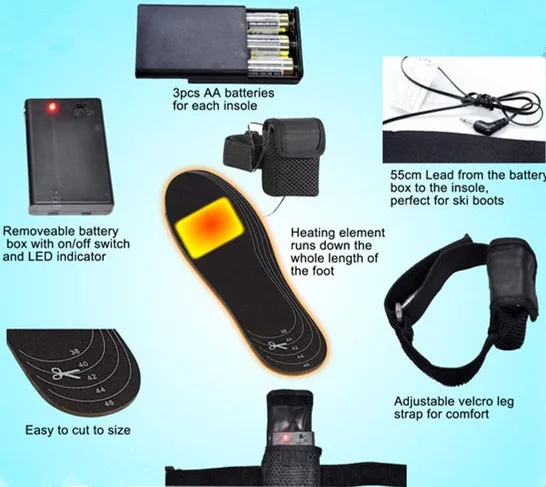 Details about   2020 Heated Insoles Electric Battery Powered Keep Feet Warm fit to Winter Shoes 