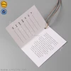 Sinicline white delicate style folding hang tags with linen string