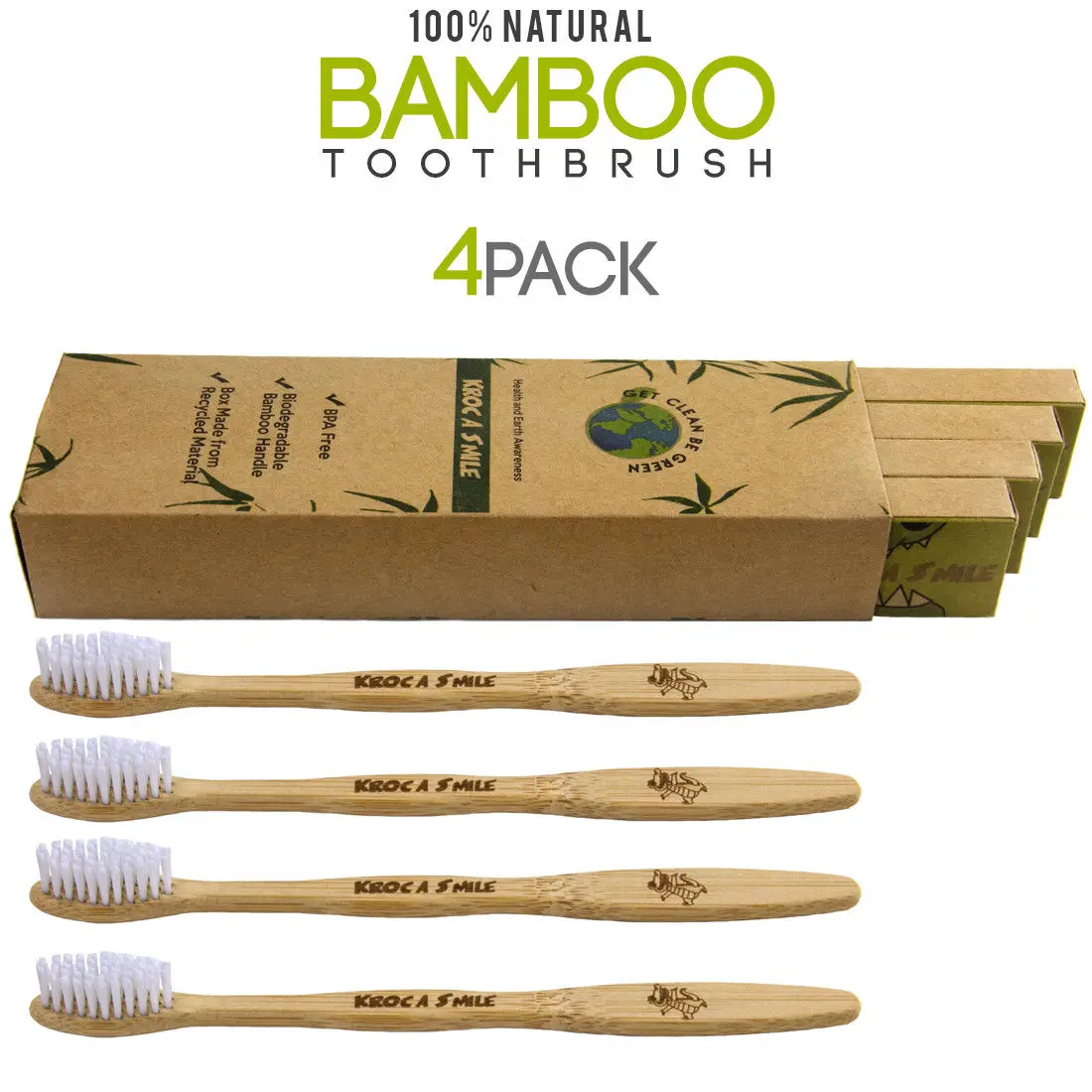 2019 Eco Friendly Oem 4 Pack Organic Bamboo Toothbrush Buy Bamboo