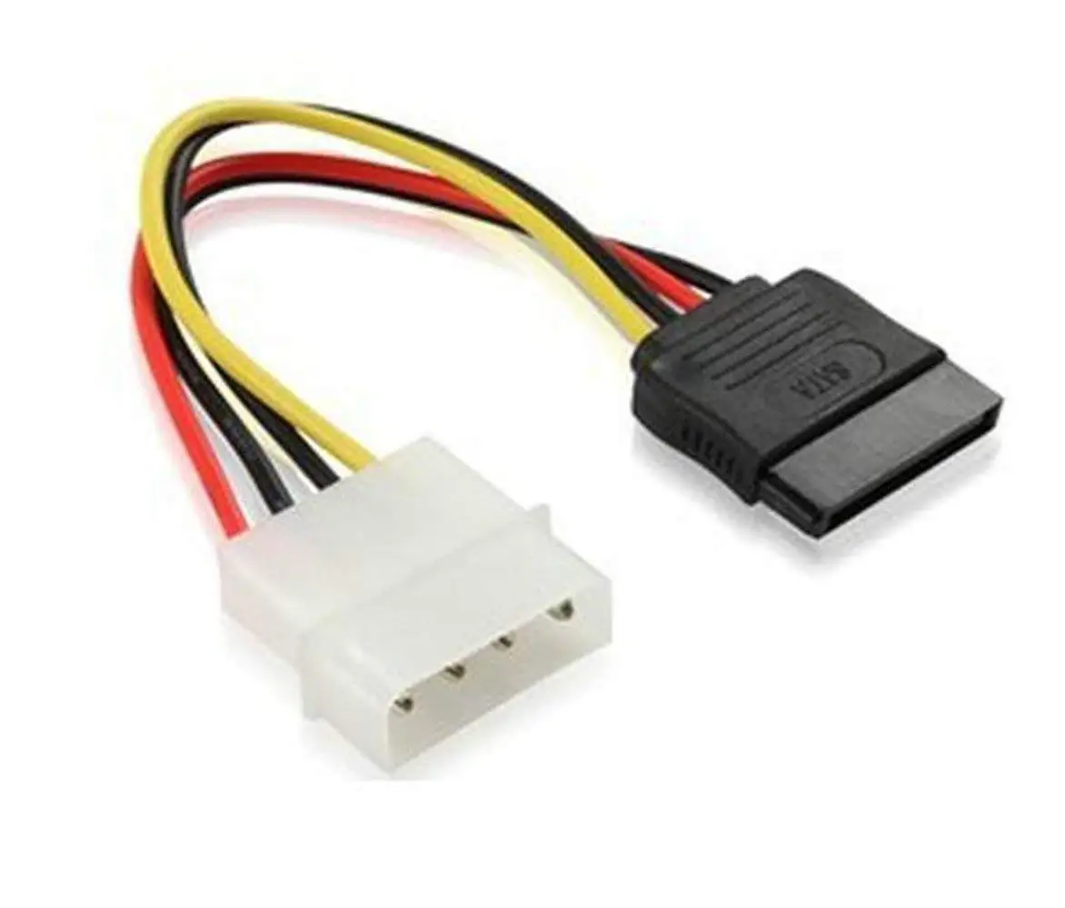 SELFON ATX 4-Pin IDE Molex to 5 SATA Serial ATA Power Supply Adapter Cable 18AWG Wire-Black