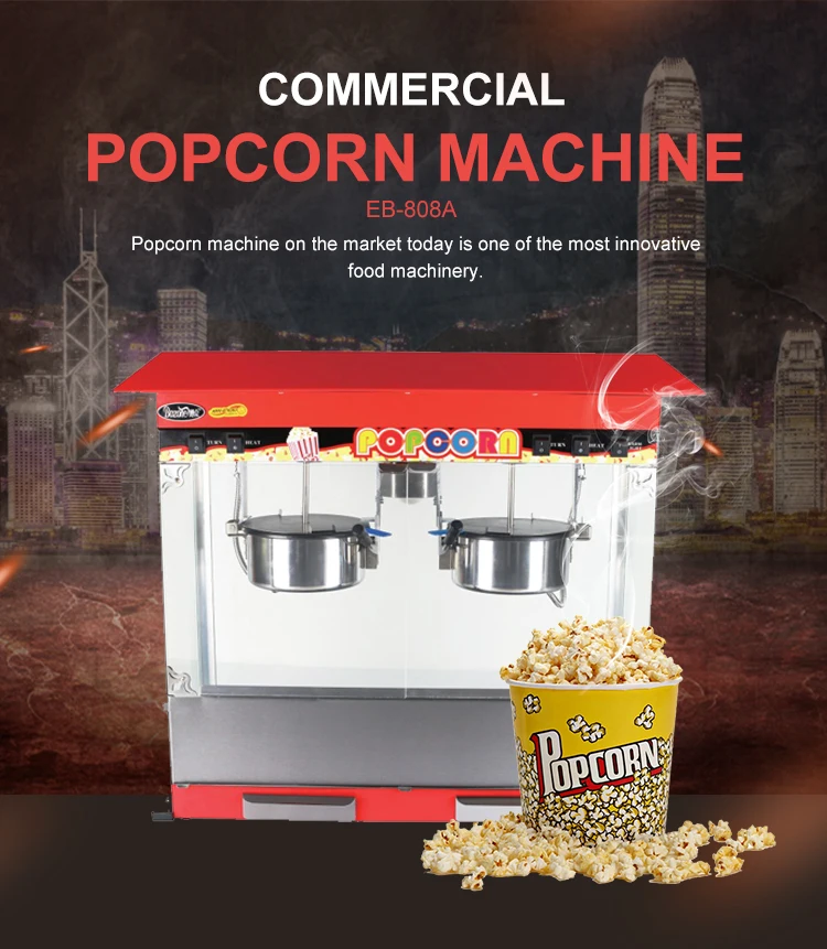 Wholesale 32 OZ Commercial Heating Element Durable High Capacity Popular Snack Machines Double Pot Popcorn Making Machine 