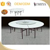 Modern design high quality folding metal hotel and restaurant round table with lazy susan