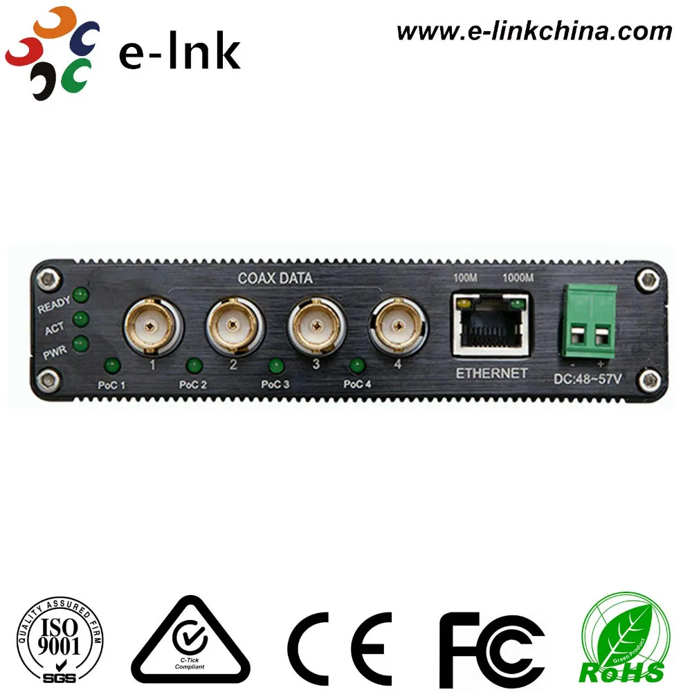 Receiver Of 4port Coax To 1port 10/100/1000basetx Switch