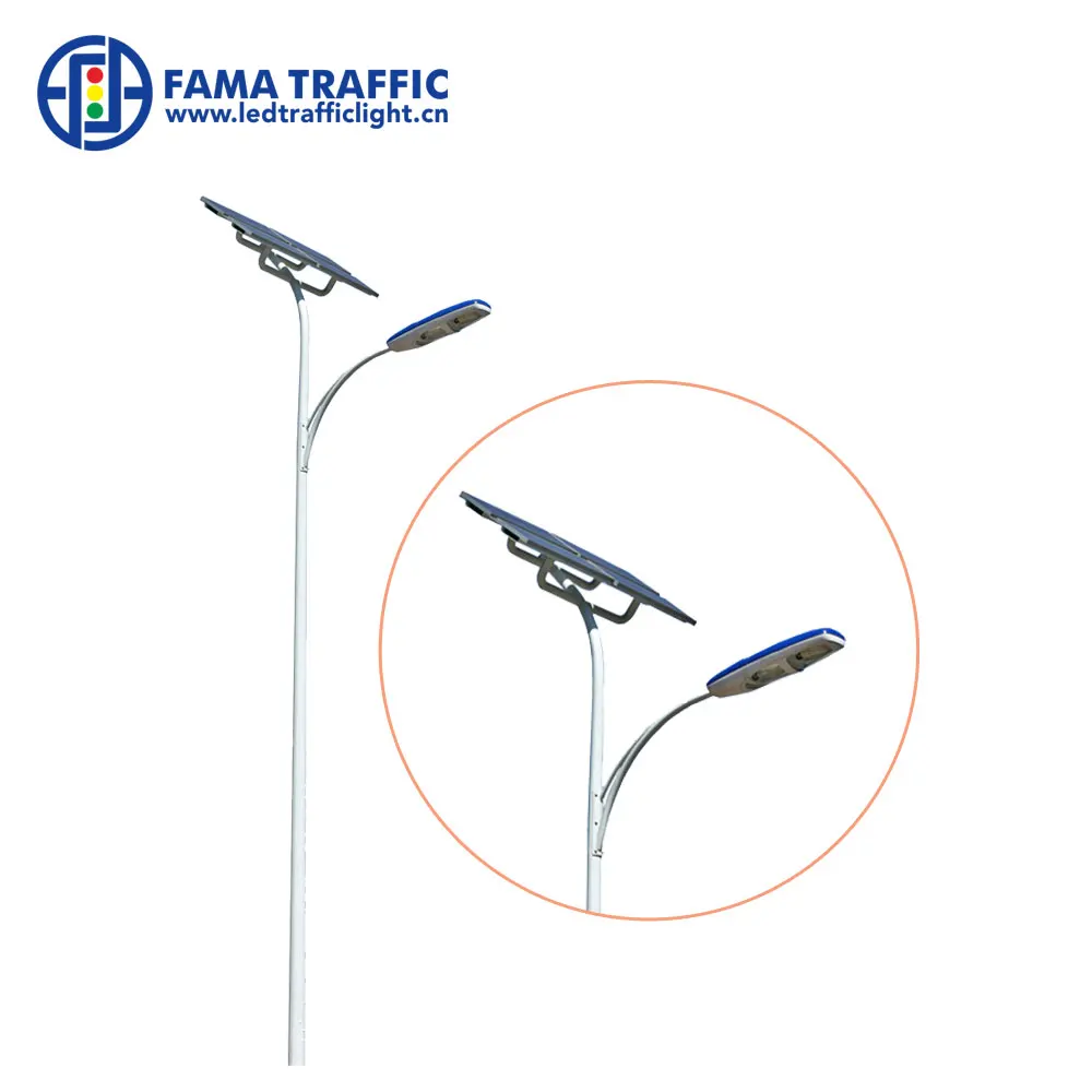 High quality solar powered energy Q235 steel led street lighting pole