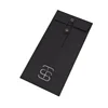 Customized cheap vertical black kraft paper string and botton envelope with black gold foil logo