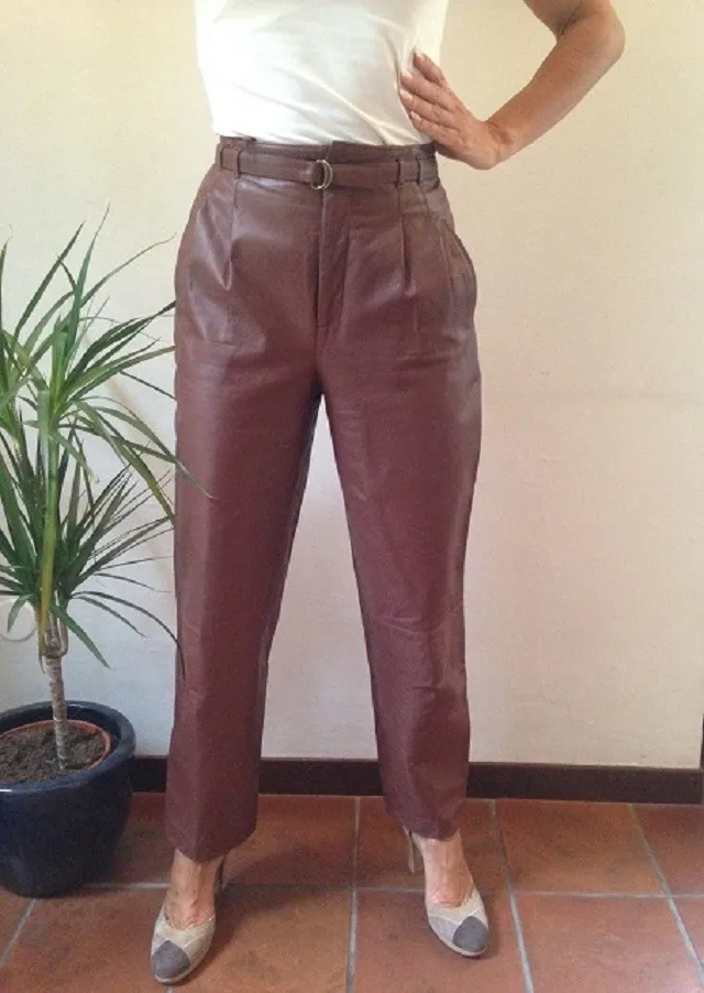 womens real leather pants