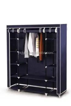 Diy Furniture Steel Tube Frame Portable Wardrobe Canvas Waterproof