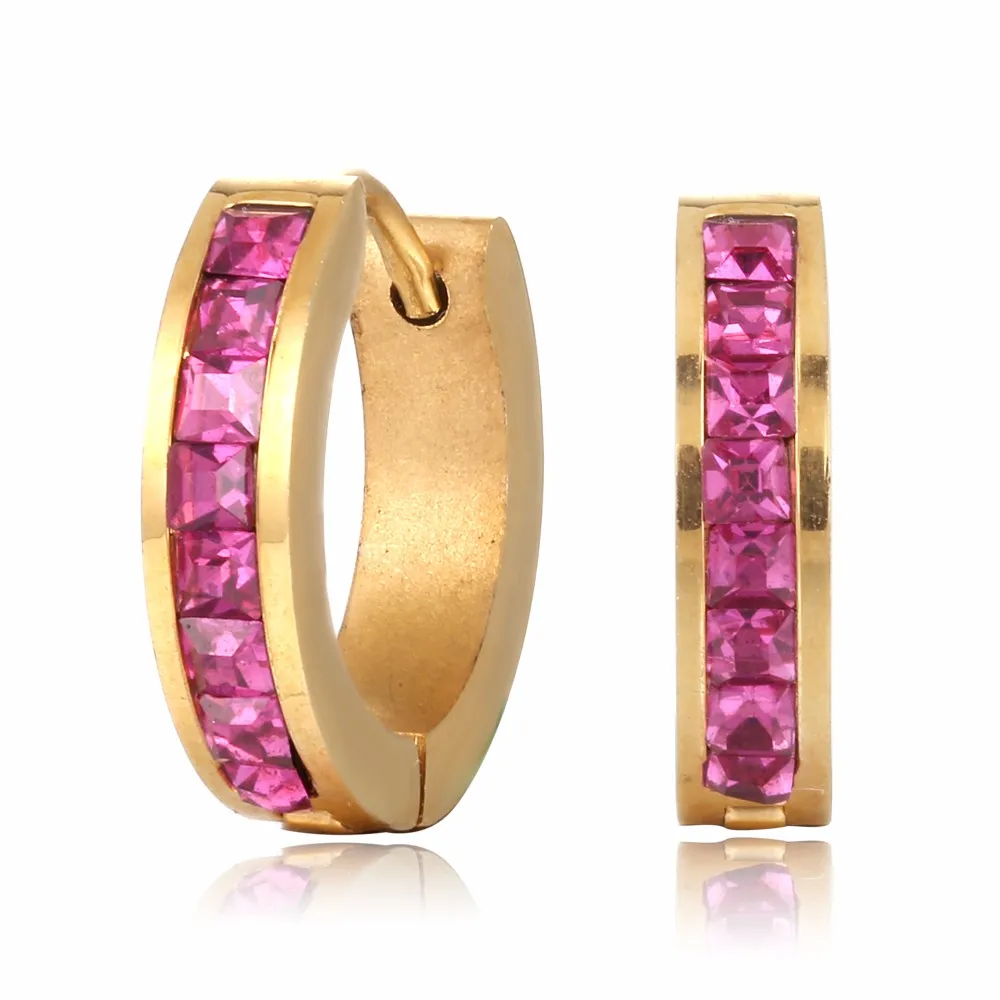 Wholesale Fashion Big Mexican Gold Plated 316l Stainless Steel Hoop