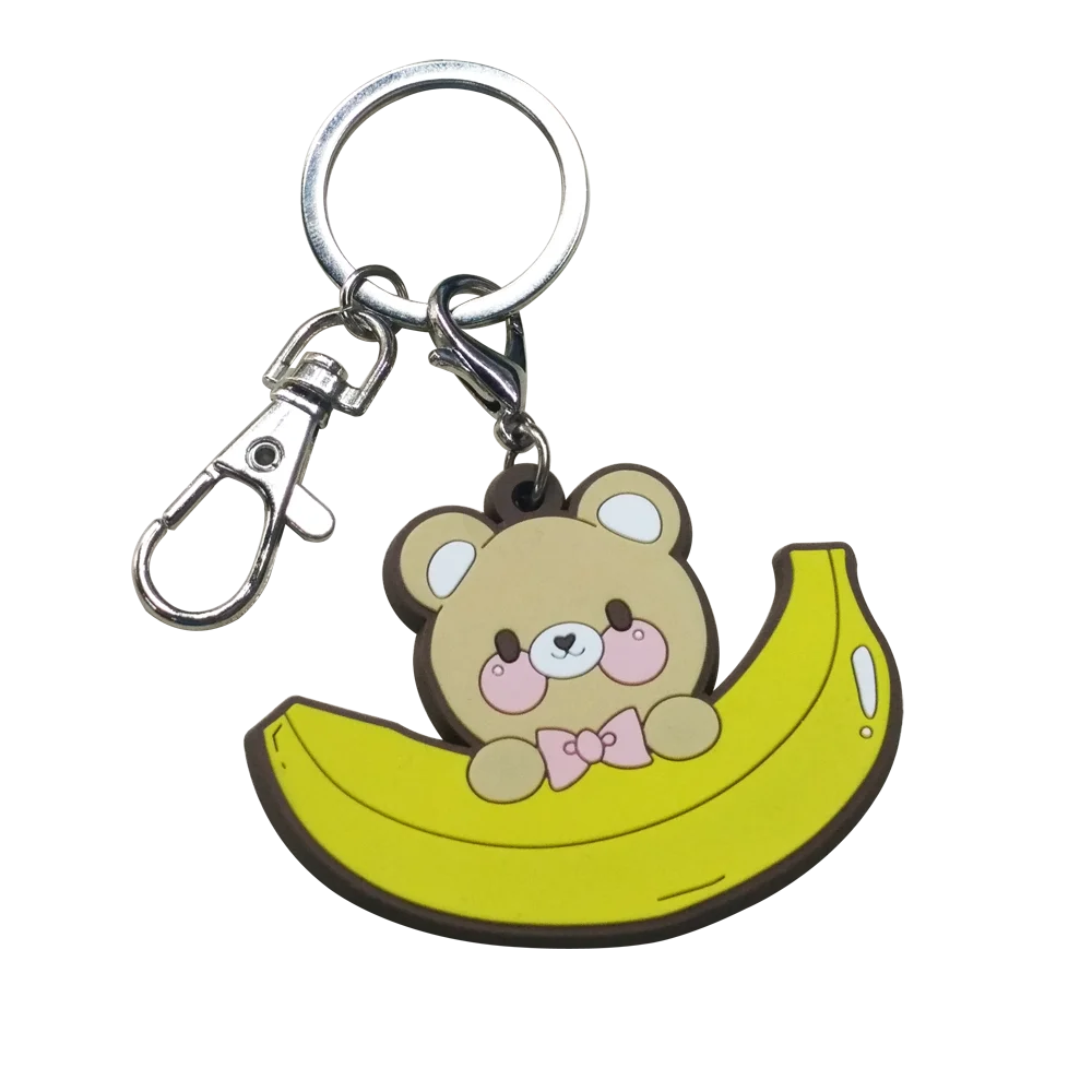 Custom Made Cute Soft Pvc Bear Fish Whale Live Animal Rubber Keychain