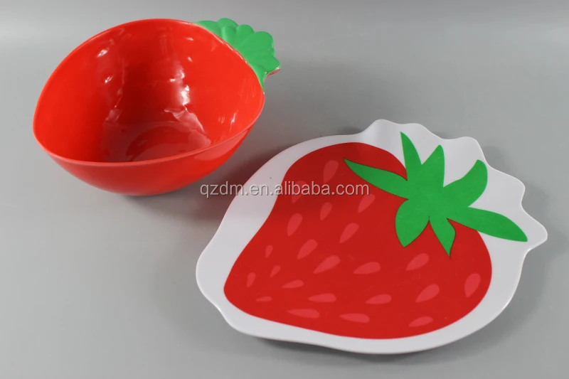 Strawberry Shape Melamine plate and bowl set