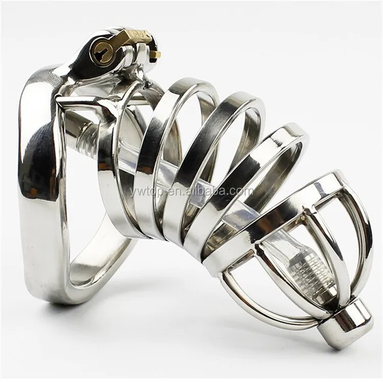 304 Stainless Steel Male Bondage Cock Chastity Cage With Penis Plug