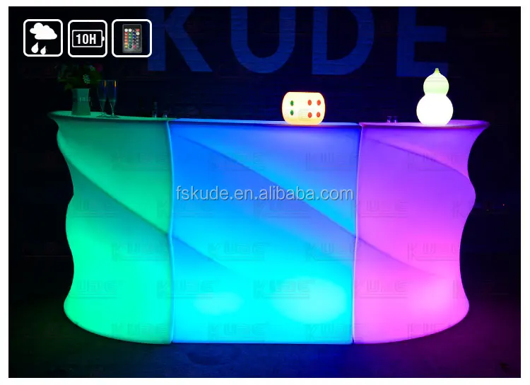 Modern Led Light Up Mobile Bar Counter With Rgb Light Glowing Buy Bar
