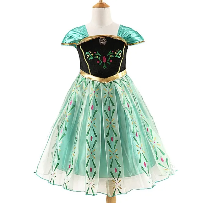 Hot Sale Children's Frozen Embroidered Summer Kid Girl Party Dress ...