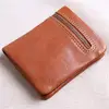 Drop Shipping Wholesale Vegetable Leather Bifold Money Clip Custom Slim Wallet with Coin Pocket