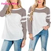 Fashion White Stripe Pattern Casual Women Long Sleeve Blouses
