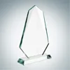 The guests custom seven-sided jade glass trophy with base for Cooperation trophy