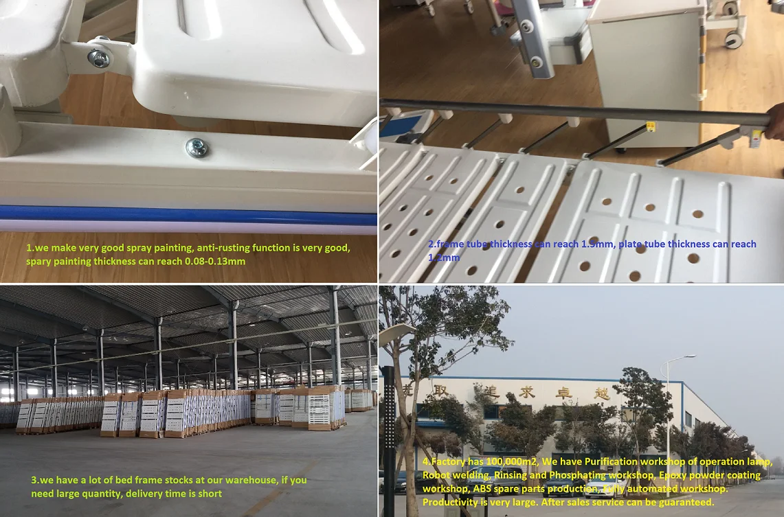 MT MEDICAL 2 cranks functions mobile manual hospital patient bed