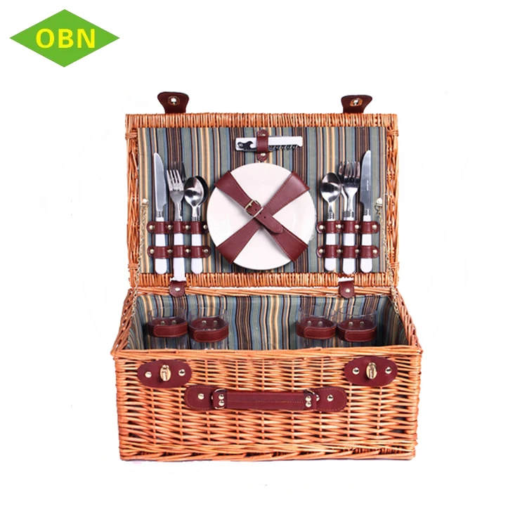 High Quality Custom Portable Empty Picnic Hamper Cheap Handmade Willow