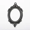 Fashion jewelry metal black color tray charms bezel setting charms pendant