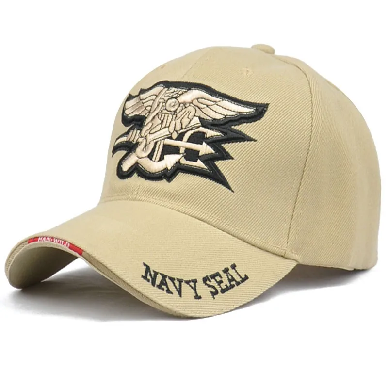 Baseball Cap Navy Seal Black Logo Embroidery Military Hats for Men & Women B