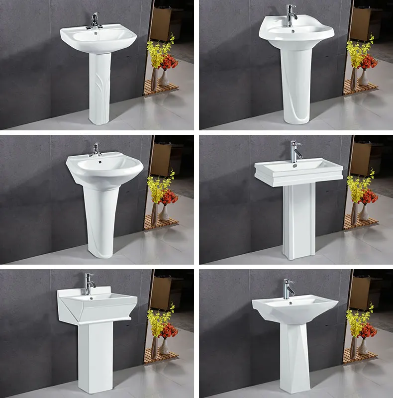 China Sale Pedestal Sink Wash Room Basin Colors Design Handmade Basin 4028
