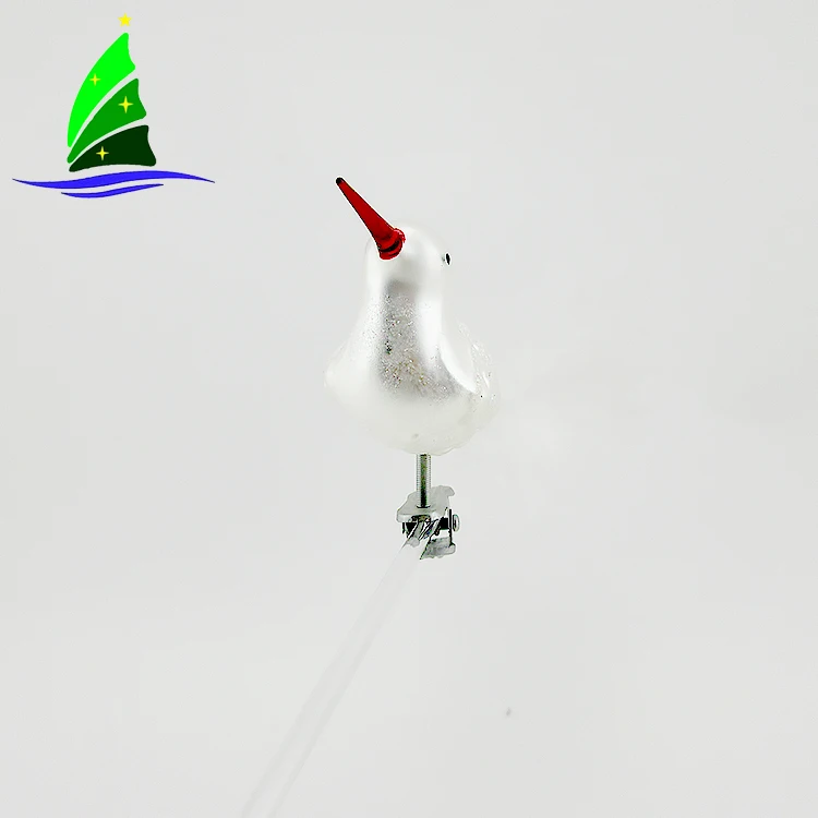 Artdargon Professional Christmas Tree Feather Tail Glass White Bird