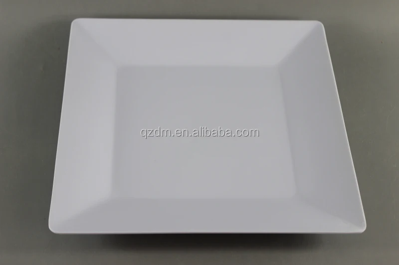 8-10inch Mealmine white Square Plate Plasict Dinner Plate