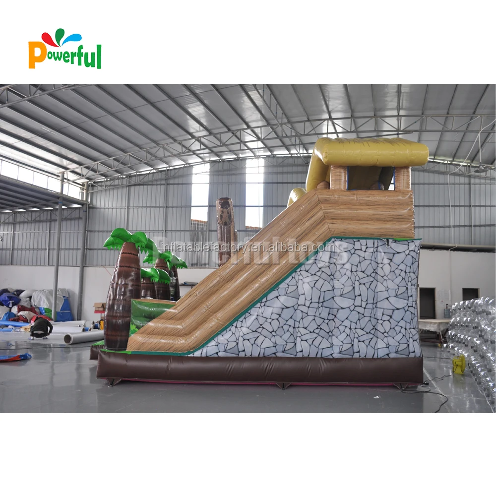 Customized jungle slide inflatable bounce jumping cartoon slide for sale